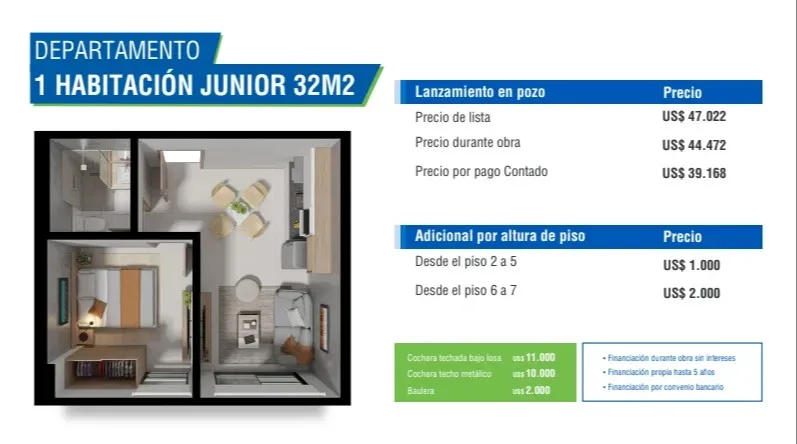 1 Habitación Junior