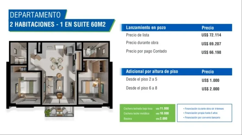 2 Habitaciones / 1 en Suite