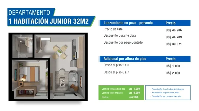 1 Habitación Junior