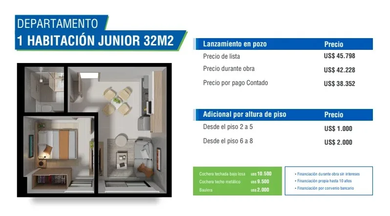 1 Habitación Junior